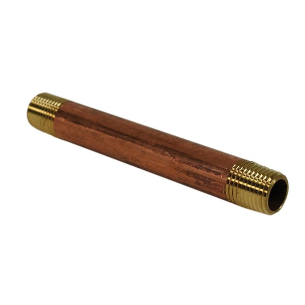 3/8in. x 5-1/2in. Red Brass Pipe Nipple